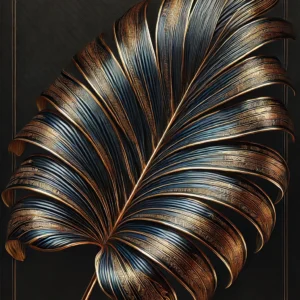 Abstract Autumn Mountain Wall Art | Copper and Charcoal Metallic Landscape