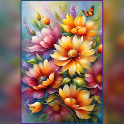 Blooming Elegance- Vibrant Floral Impressionist Art Print