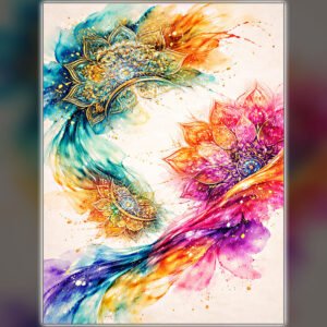 Vibrant Sacred Geometry Wall Art – Mandala Fragment Design Web Vibrant Sacred Geometry Wall Art – Mandala Fragment Design