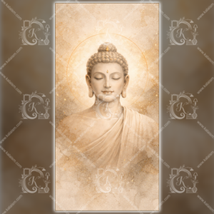 Abstract Buddha Wall Art with Textured Gold Background | Serene Zen Meditation Artwork