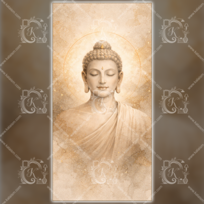 Abstract Buddha Wall Art with Textured Gold Background | Serene Zen Meditation Artwork