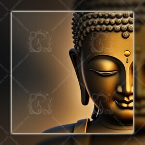 Golden Buddha Wall Art | Serene Zen Meditation Artwork with Soft Glow