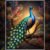 Vibrant Peacock Wall Art – Colorful Feather Elegance in Modern Botanical Style