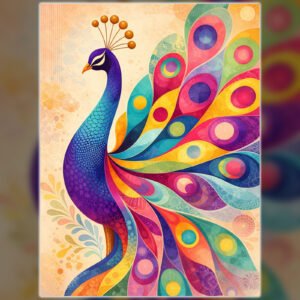 Vibrant Peacock Art Illustration – A Celebration of Indian Culture and Colorful Elegance