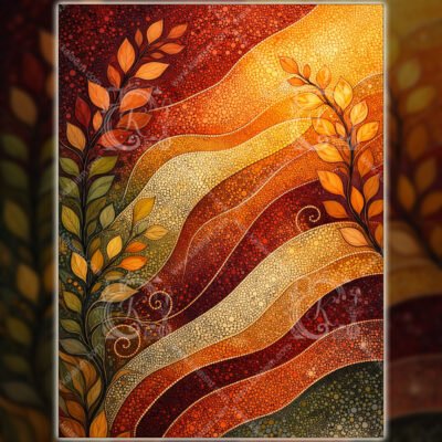 Autumn Flow - Abstract Botanical Wall Art in Warm Earth Tones