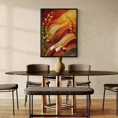 Autumn Flow - Abstract Botanical Wall Art in Warm Earth Tones