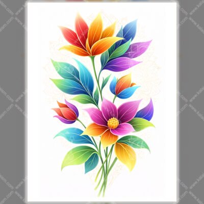 Colorful Floral Mandala Wall Art Set - Modern Botanical Prints in Vibrant Harmony