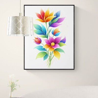 Colorful Floral Mandala Wall Art Set - Modern Botanical Prints in Vibrant Harmony
