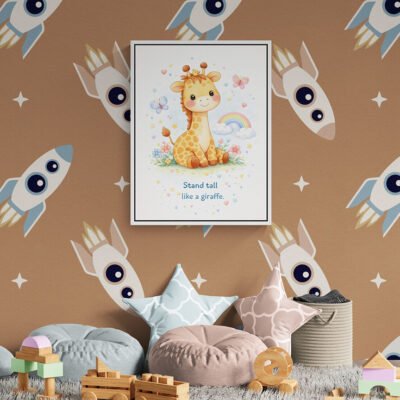 WE Cute Giraffe Wall Art for Kids Room Stand Tall Giraffe Nursery Poster 02 Cute Giraffe Wall Art for Kids Room | Stand Tall Giraffe Nursery Poster