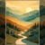 Flat Sunrise Mountain Wall Art  Minimal Nature Landscape  Calm Earth Tone Decor