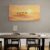 Golden Caravan at Sunset – Dreamy Camel Desert Wall Art Print 05 Golden caravan desert sunset canvas wall art displayed above modern dining table