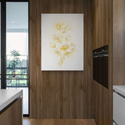 WE Golden Ivory Floral Mandala Wall Art – Minimal White & Gold Botanical Print 02 Golden Ivory Floral Mandala Wall Art | Minimal White & Gold Botanical Print