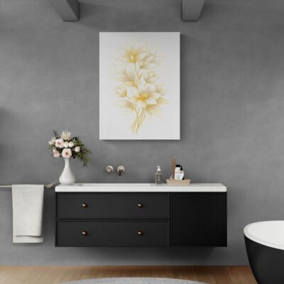 WE Golden Ivory Floral Mandala Wall Art – Minimal White & Gold Botanical Print 04 Golden Ivory Floral Mandala Wall Art | Minimal White & Gold Botanical Print