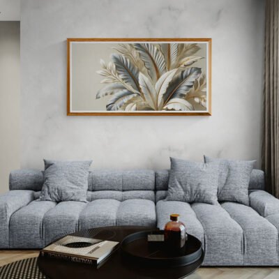 Ivory Botanical Elegance - Soft Neutral Leaf Wall Art for Calm Modern Interiors