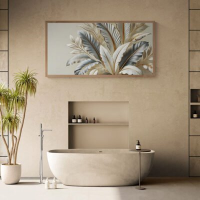 Ivory Botanical Elegance - Soft Neutral Leaf Wall Art for Calm Modern Interiors