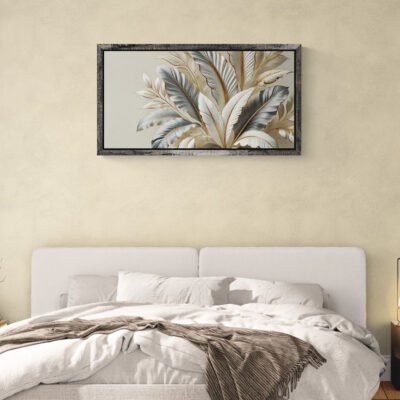 Ivory Botanical Elegance - Soft Neutral Leaf Wall Art for Calm Modern Interiors