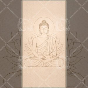Minimal Line Art Buddha Wall Art with Lotus Halo  Zen Meditation Artwork