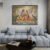 Radha Krishna Garden Art Print Serene Indian Devotional Wall Art Peaceful Spiritual Home Decor 03 Radha Krishna spiritual canvas print in black frame above modern grey sofa