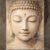 Serene stone Buddha face wall art with gold urna minimalist Zen meditation artwork.