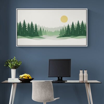 Silent Forest at Dawn | Serene Misty Pine Landscape Wall Art