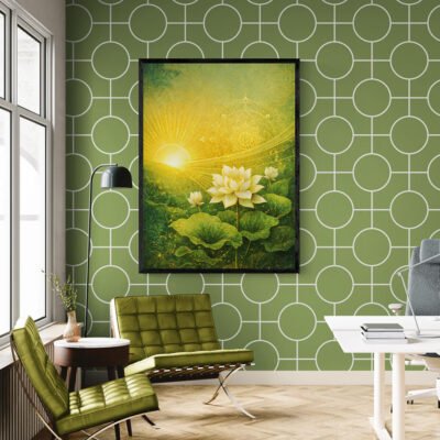 Vastu East Direction Health Wall Art | Rising Sun & Lotus Healing Energy Artwork