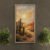 Radiant Desert Sunrise Wall Art | Golden Sun Over Cactus Landscape Canvas Print