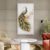 Golden peacock luxury wall art in modern lounge with textured wall