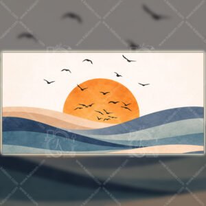 WE Minimalist Sunset Seascape Wall Art – Modern Abstract Ocean Landscape with Soft Textures 01 Minimalist Sunset Seascape Wall Art | Modern Abstract Ocean Landscape with Soft Textures